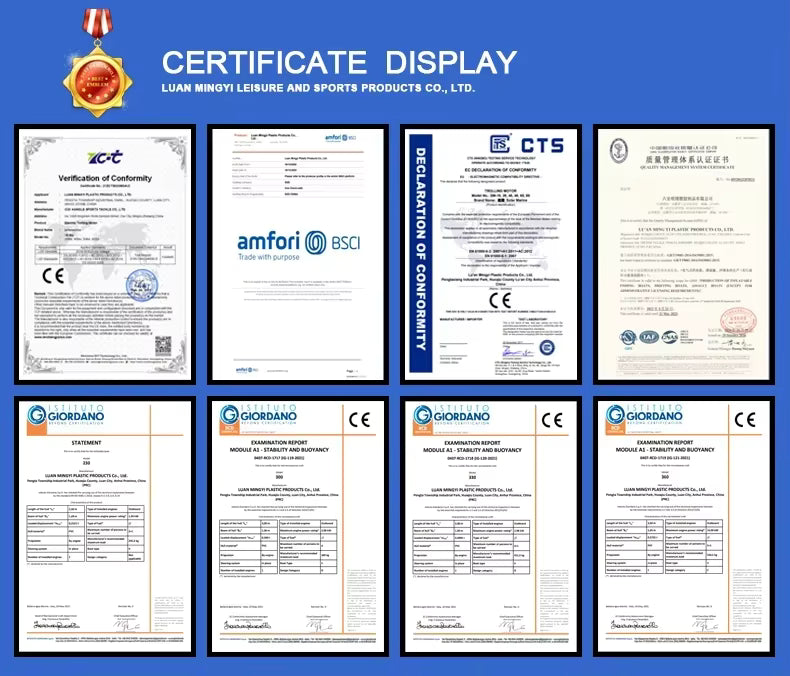 1.75-3.3m PVC Inflatable Kayak Fishing Boat with Slats Bottom for 1~6 Persons Canoeing Outdoor Water Sports Vacation Accessory